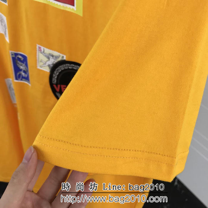 VERSACE範思哲 19ss早春新款 純棉短袖 最新多logo印花圖案 高版本情侶款 ydi2163